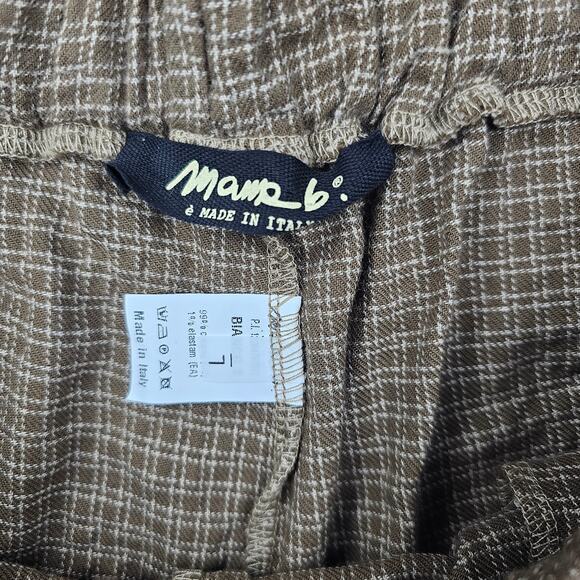 Mama B Pants Womens Large Brown Check Trouser Pull On Academia Lagenlook Classic - Picture 7 of 7